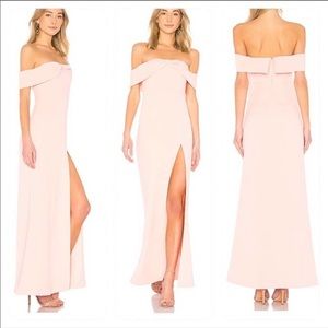NBD Pink off shoulder gown
